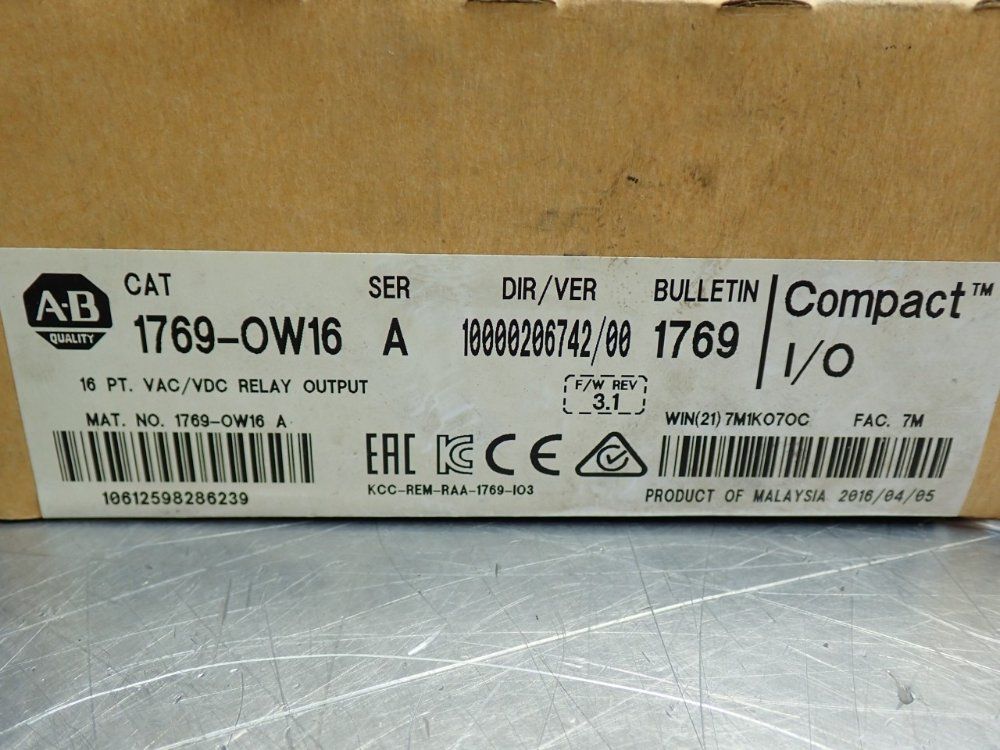 Allen Bradley Micrologix Digital Output - 1769-ow16