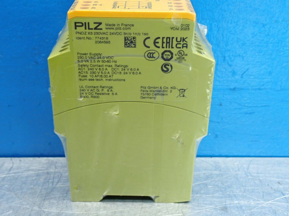 Pilz Safety Relay - Pnoz X3 230vac 24vdc 3n/o 1n/c 1so