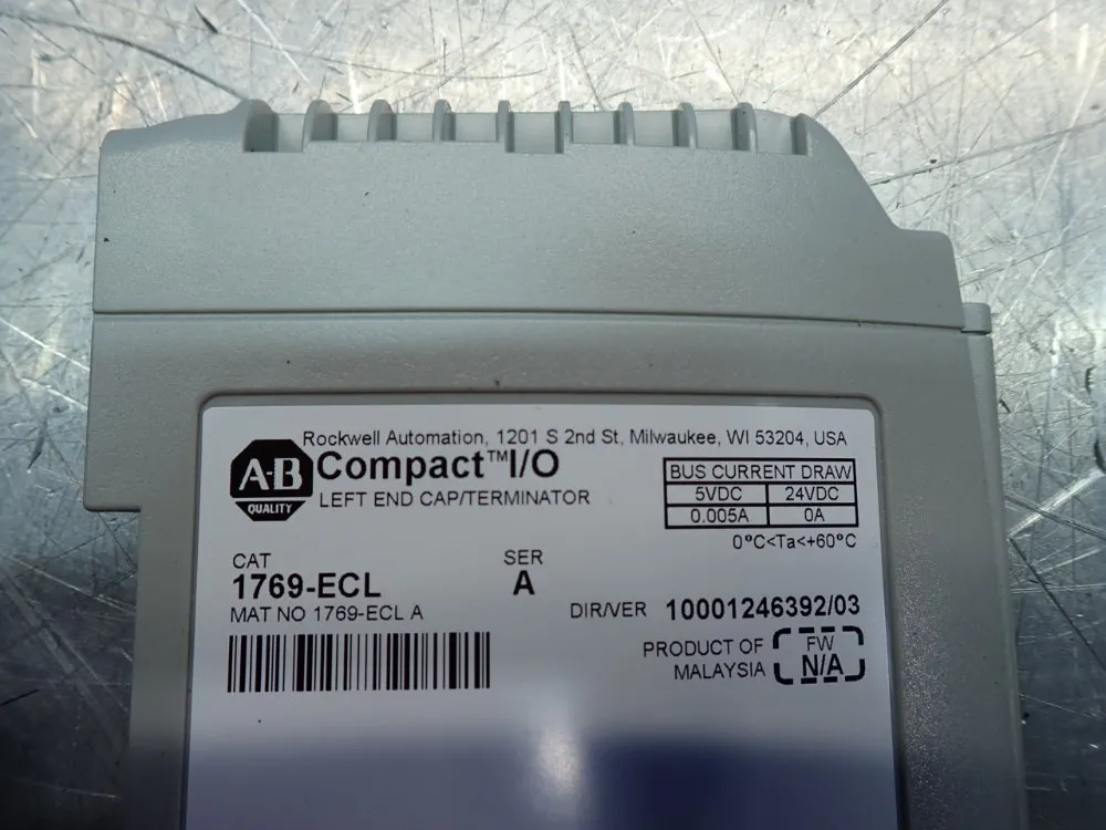 Allen Bradley Left End Cap / Terminator - 1769-ecl