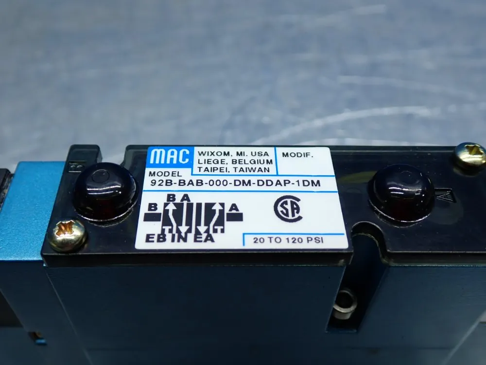 Mac 92-series Solenoid Valve - 92b-bab-000-dm-ddap-1dm