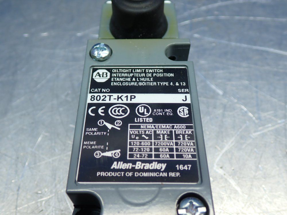 Allen Bradley Plug-in Oiltight Limit Switch - 802t-k1p