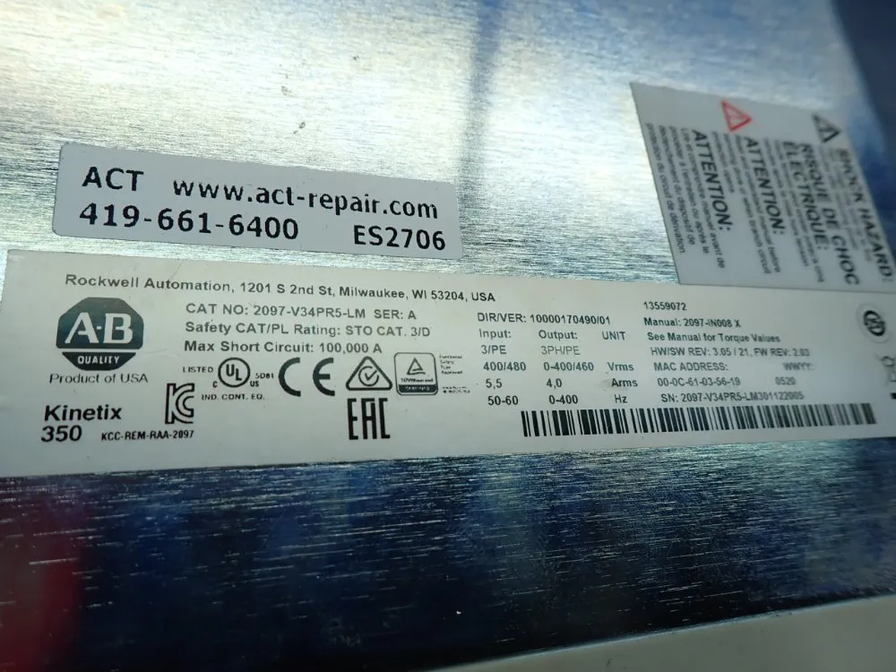 Allen Bradley 2.0kw Kinetix 350 Servo Drive - 2097-v34pr5-lm