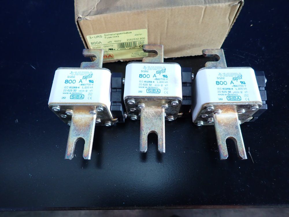 Siba Lot Of 3 Fuse Links - 800a