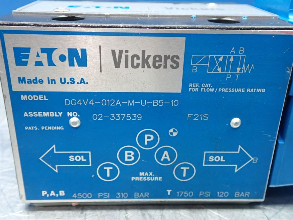 Eaton 4500psi Solenoid Operated Directional Control Valve - Dg4v4-012a-m-u-b5-10