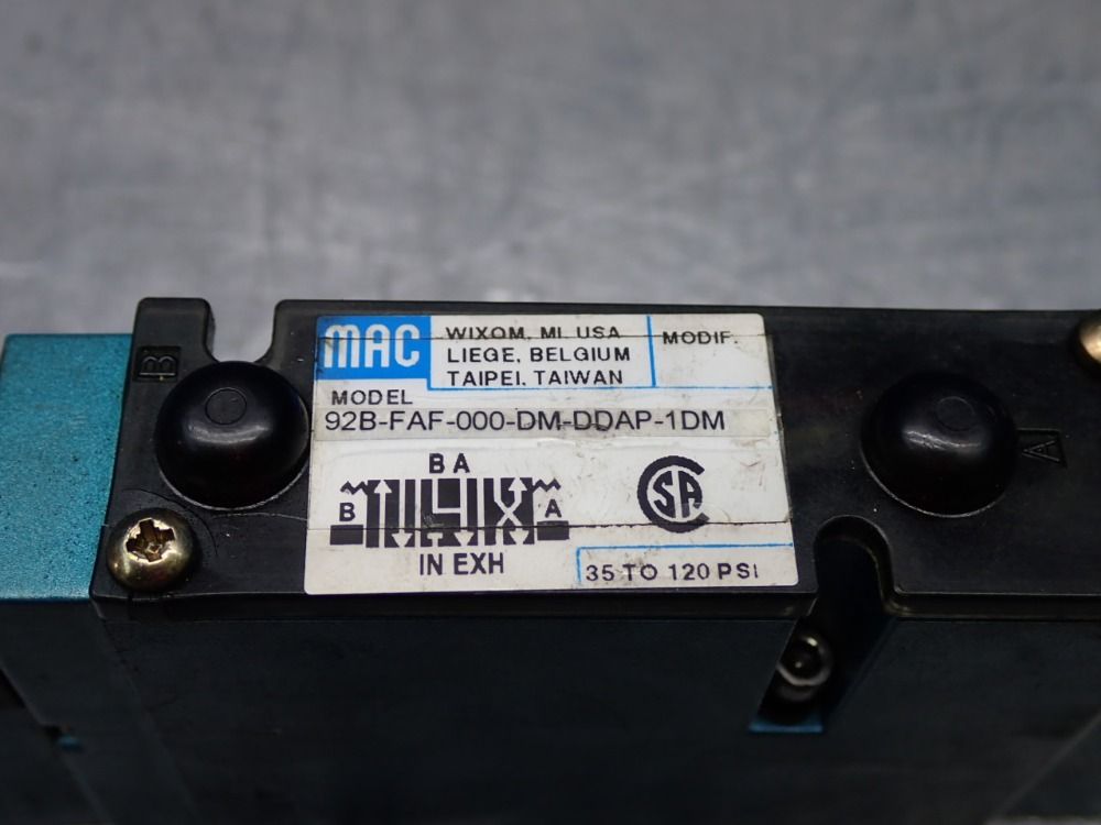 Mac 92 Series Solenoid Valve - 92b-faf-000-dm-ddap-1dm