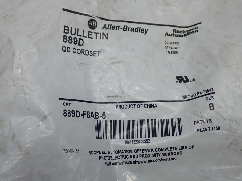 Allen Bradley Qd Cordset - 889d-f8ab-5