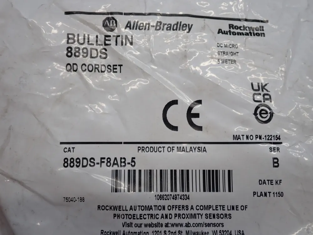 Allen Bradley Dc Micro Cable - 889ds-f8ab-5