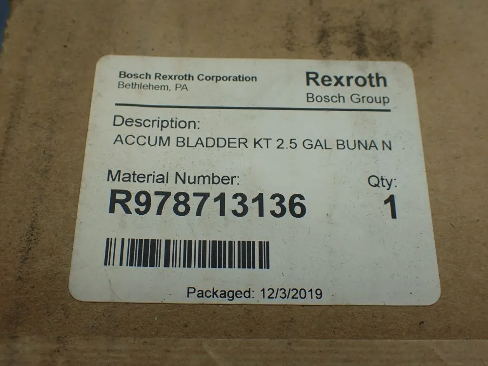 Rexroth 2.5 Gallon Accumulator Bladder Kit. - R978713136