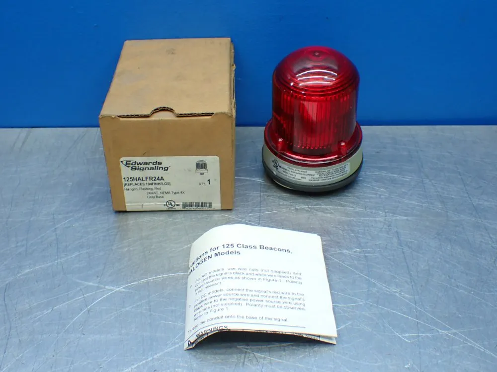 Edwards Signaling Halogen Flashing Beacon. - 125halfr24a