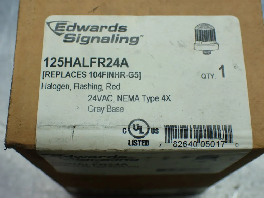 Edwards Signaling Halogen Flashing Beacon. - 125halfr24a
