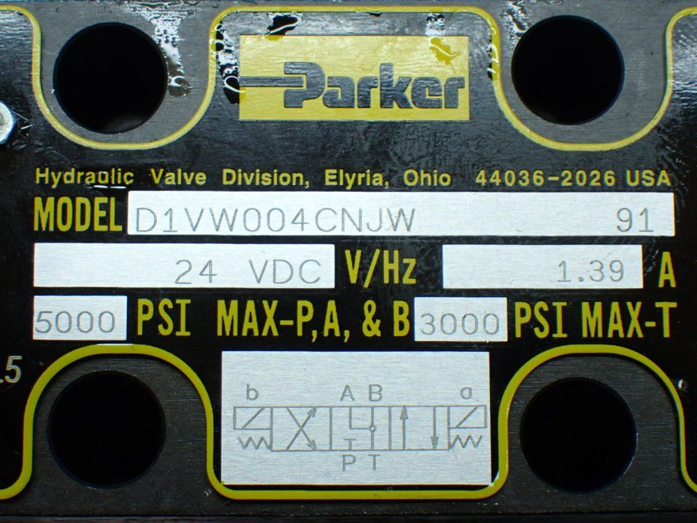 Parker Hydraulic Solenoid Valve - D1vw004cnjw