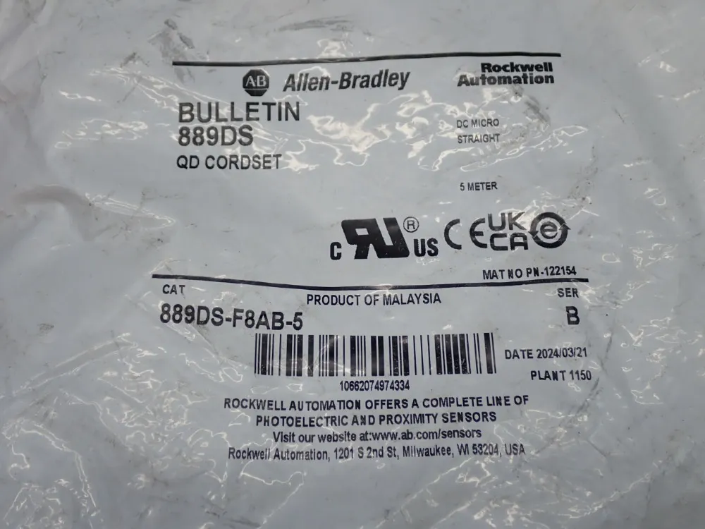 Allen Bradley Dc Micro Cable - 889ds-f8ab-5