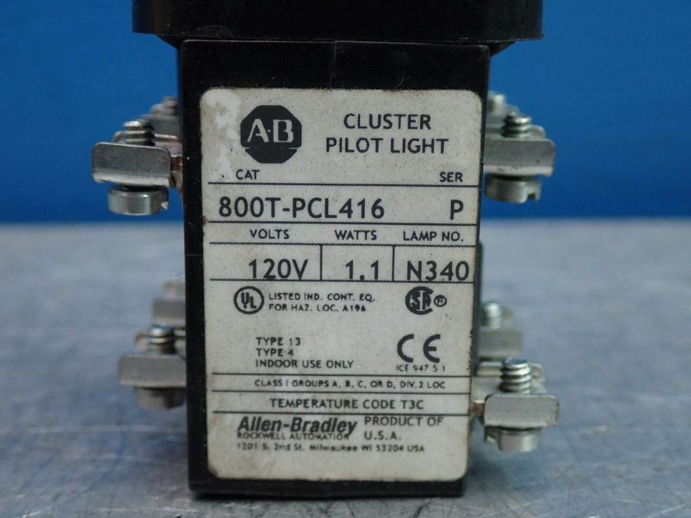 Allen Bradley Pilot Light - 800t-pcl416