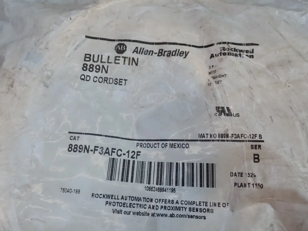 Allen Bradley Mini/minii Plus Cordset - 889n-f3afc-12f