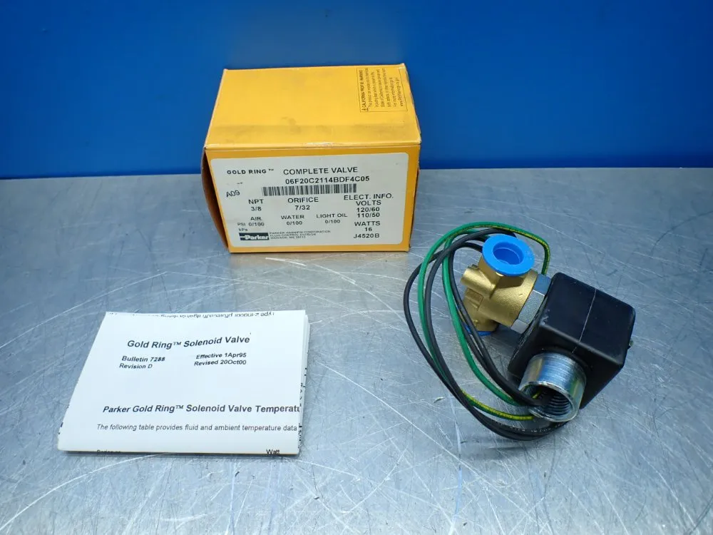 Parker 3/8"npt, 7/32" Oriface, 0-100psi Solenoid Valve. - 06f20c2114bdf4c05