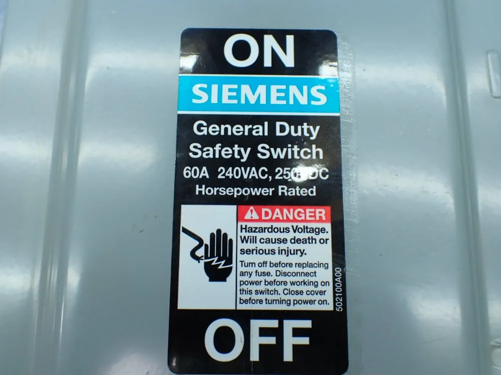 Siemens Fusible General Duty Safety Switch - Gf222nr