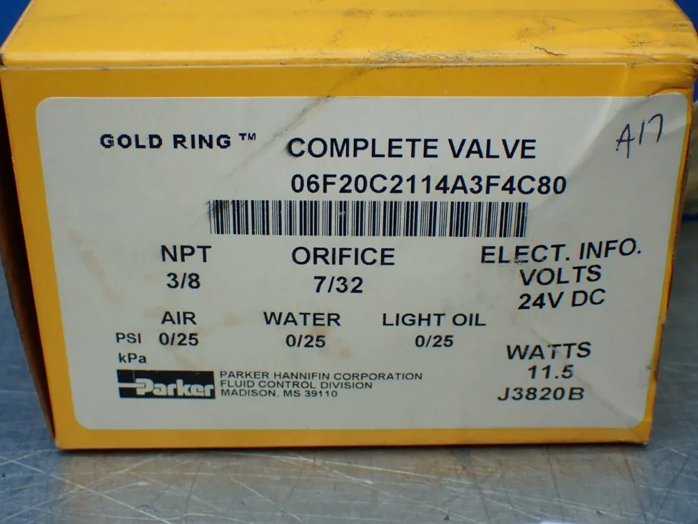 Parker 3/8"npt, 7/32"orifice Solenoid Valve. - 06f20c2114a3f4c80