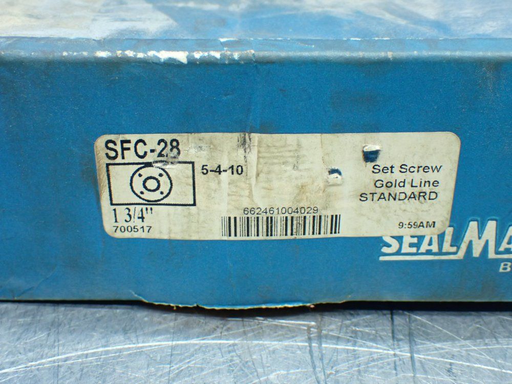 Sealmaster 1-3/4 In Bore, 4-bolt Piloted Flange Four-bolt Piloted Flange Ball Bearing Unit - Sfc-28