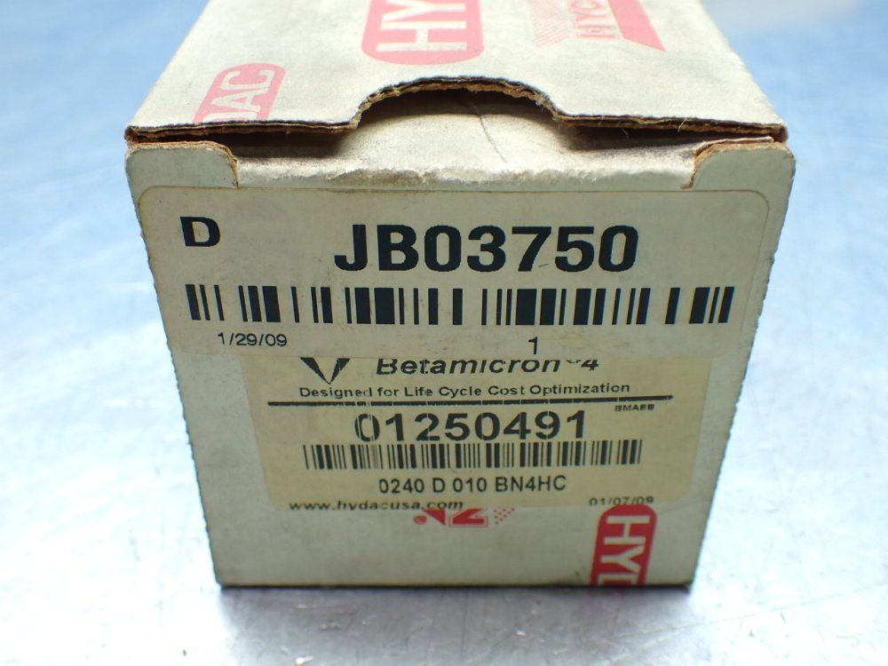 Hydac 10 Micron, 63 Gpm Max Flow Hydraulic Pressure Filter Element - 01250491