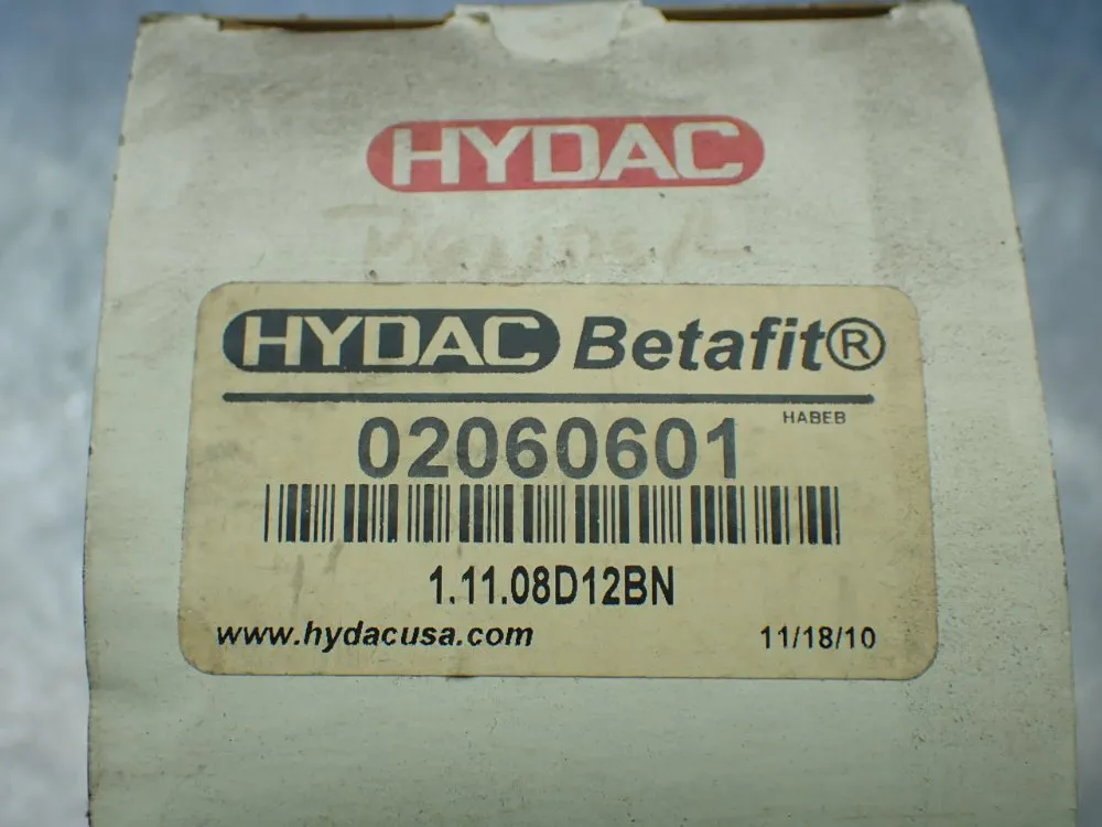 Hydac 12 Micron, 55 Gpm Max Flow Hydraulic Pressure Filter Element - 02060601