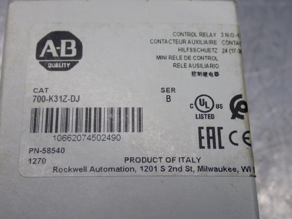 Allen Bradley Control Relay - 700-k31z-dj