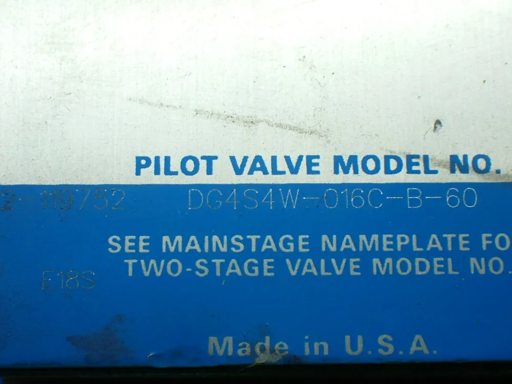 Eaton Vickers Hydraulic Directional Control Valve Solenoid Actuation - Dg4s4w-016c-b-60