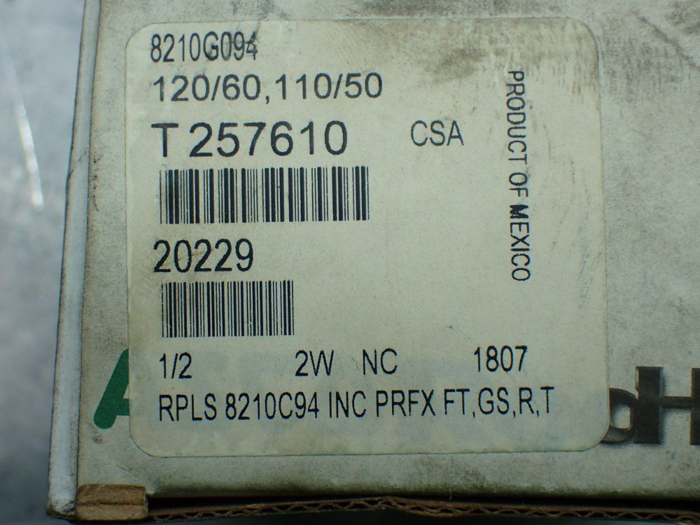 Asco 1/2" Pipe 150psi Redhat Solenoid Valve - 8210g094