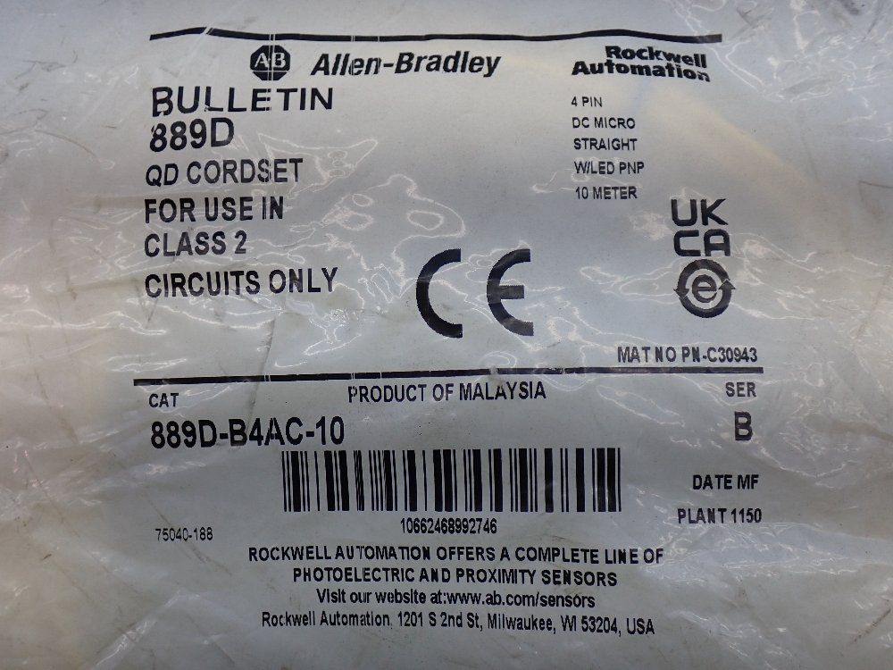 Allen-bradley 2 Qd Cordsets - 889d-b4ac-10