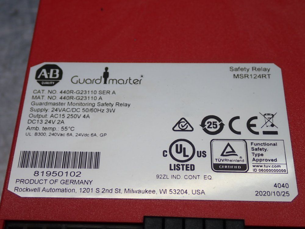 Allen Bradley Monitoring Safety Relay Module - 440r-g23110