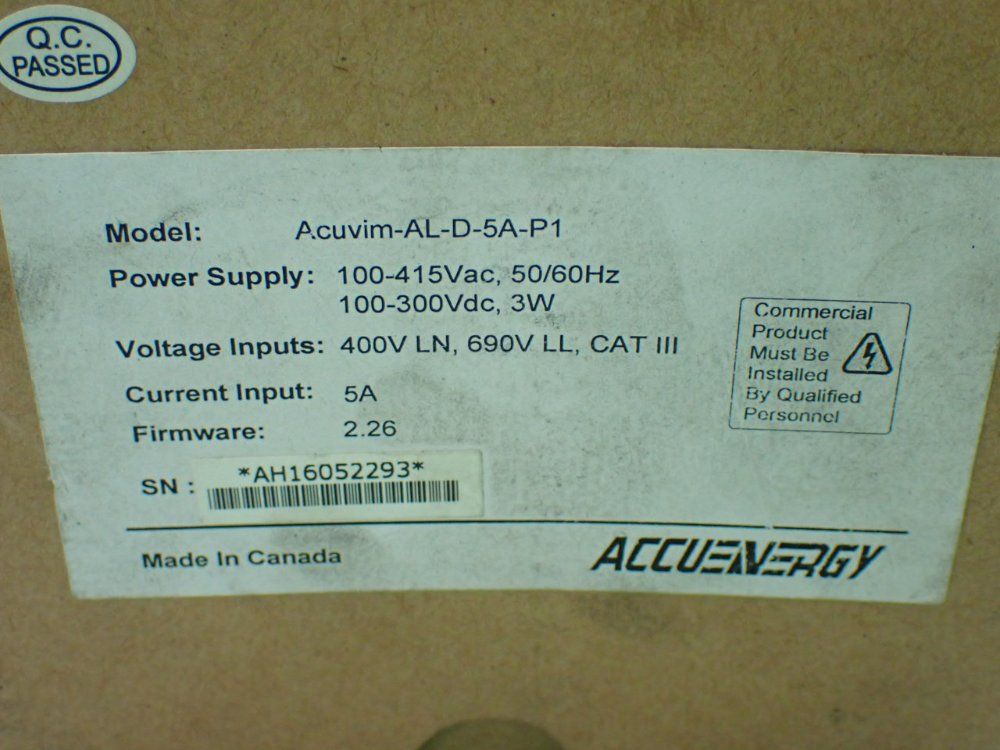 Accuenergy Multifunction Power Meter With Integrated Lcd Display - Acuvim-al-d-5a-p1