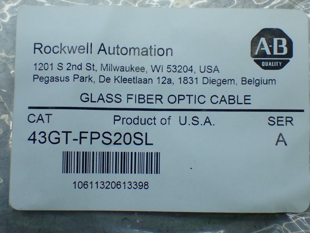 Allen-bradley 2 Transmitted Beam Glass Fiber Optic Cables - 43gt-fps20sl