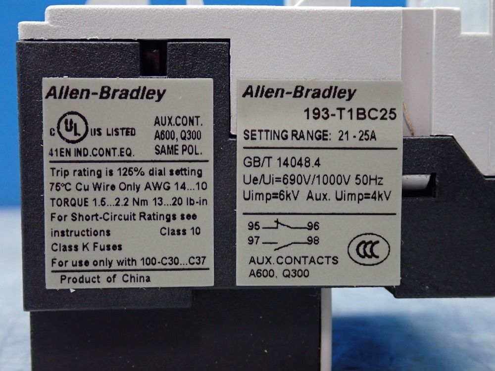 Allen-bradley Thermal Overload Relay, Qty: 2 - 193-t1bc25