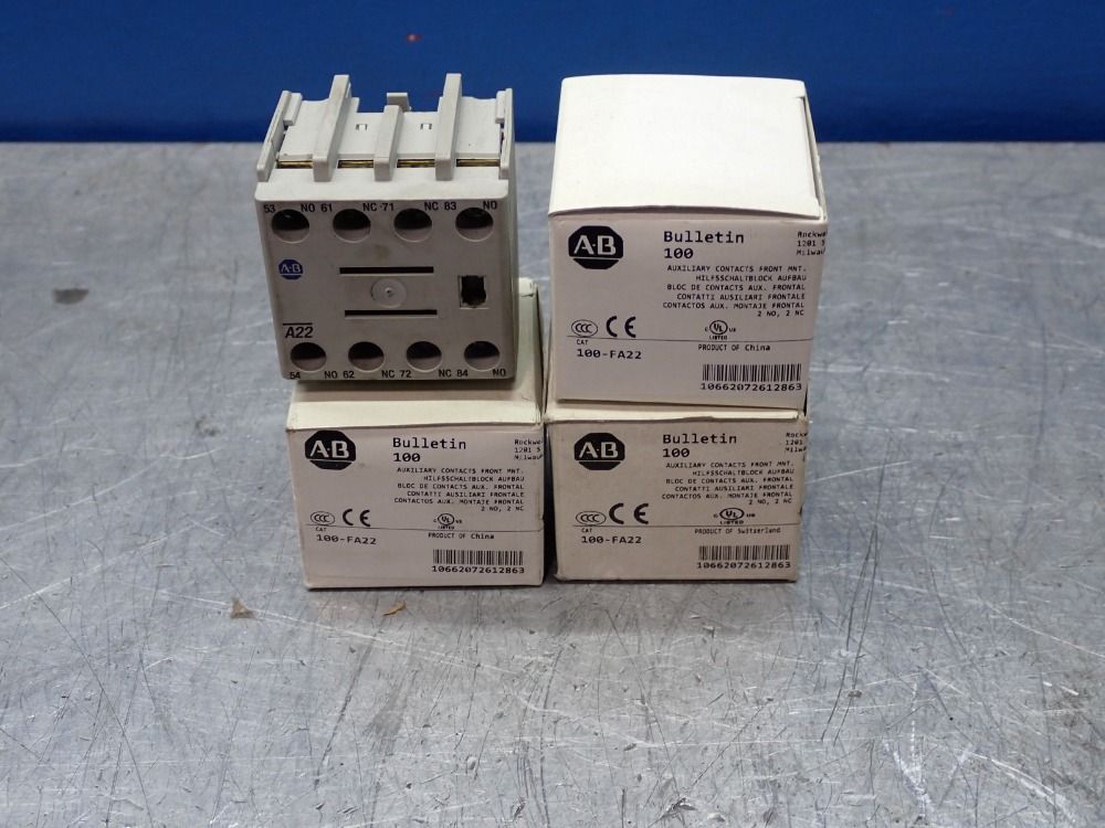 Allen-bradley Auxiliary Contact, Qty: 3 - 100-fa22