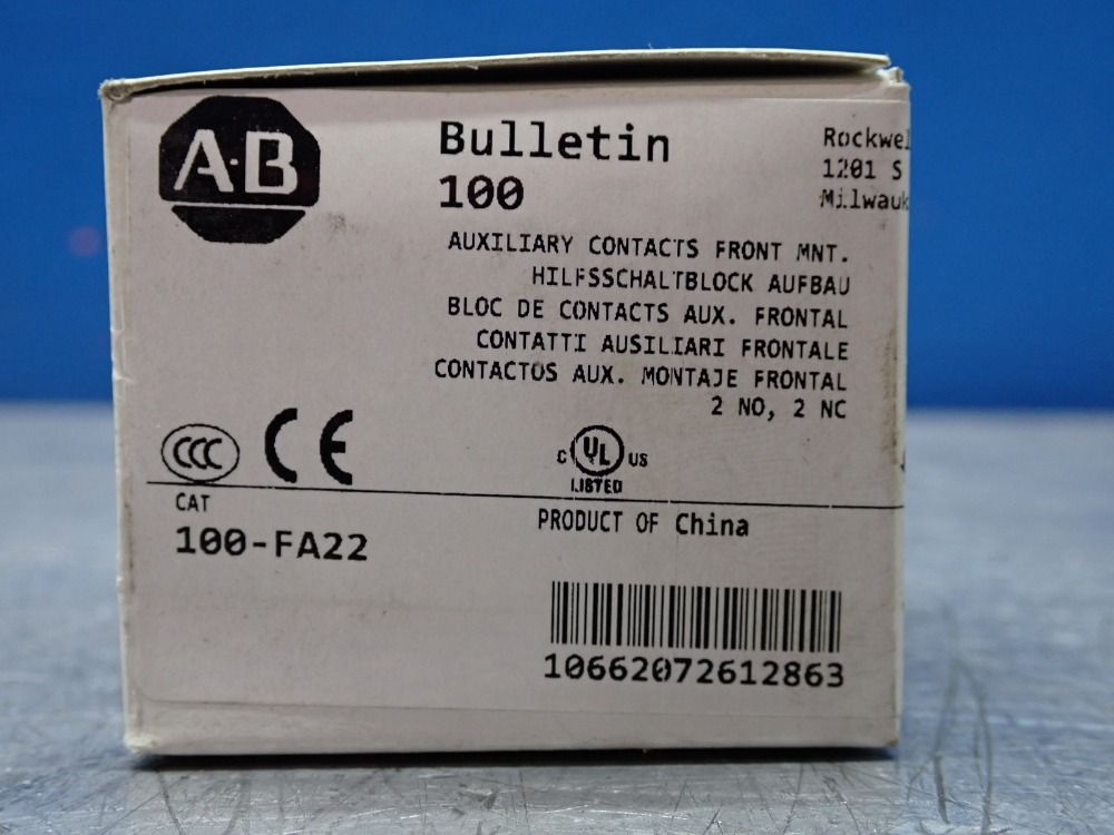 Allen-bradley Auxiliary Contact, Qty: 3 - 100-fa22