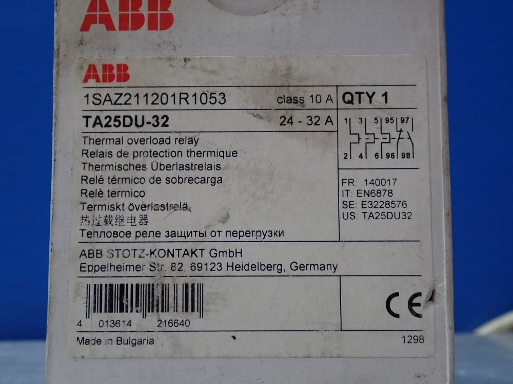 Asea Brown Boveri Overload Relay - Ta25du32