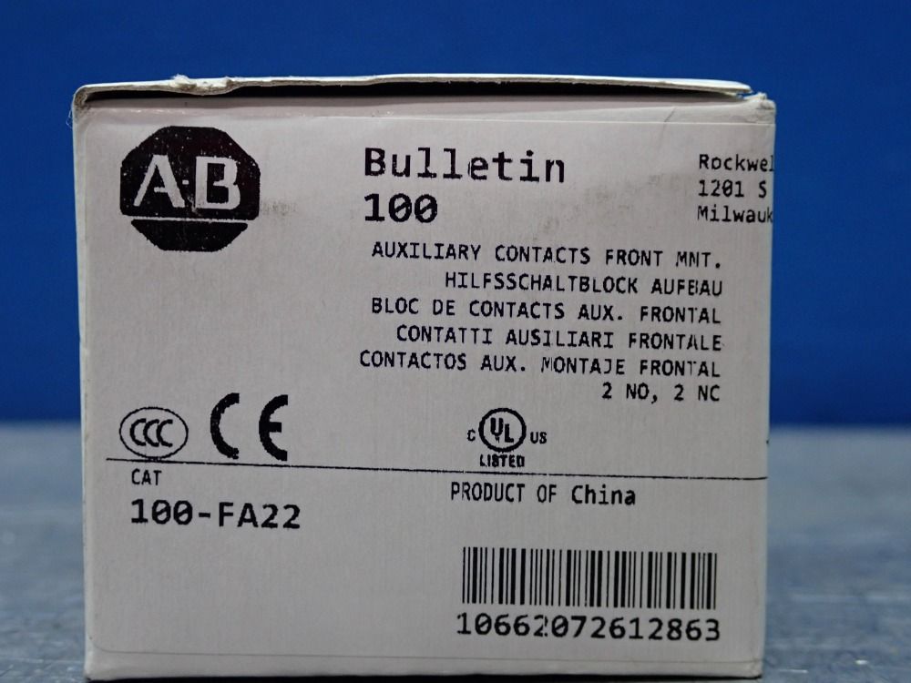 Allen-bradley Auxiliary Contact, Qty: 3 - 100-fa22
