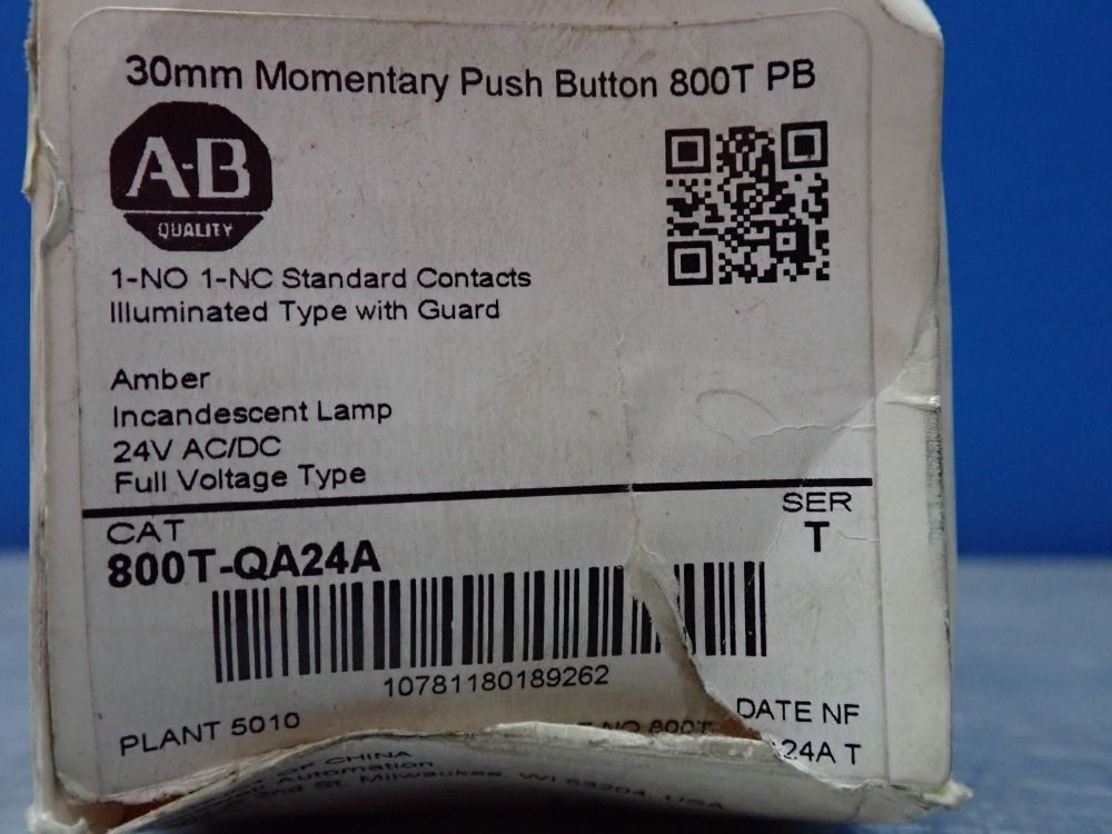 Allen-bradley Push Button, Amber, Qty: 2 - 800t-qa24a