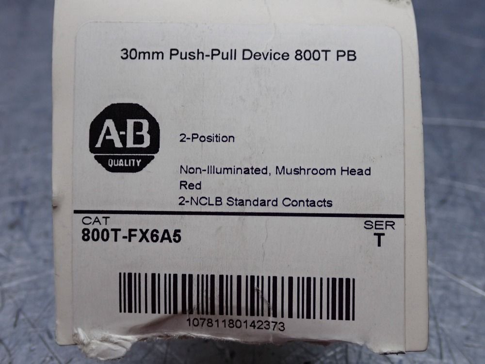 Allen-bradley Push Button, Red - 800t-fx6a5