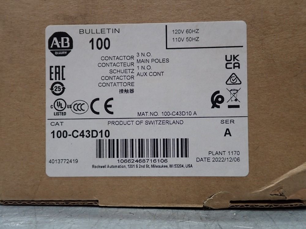 Allen-bradley Contactor - 100-c43d10