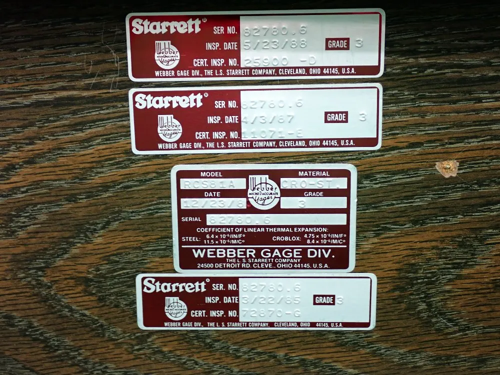 L.s. Starrett Calibration Master Gage Block Set - Rcs81a