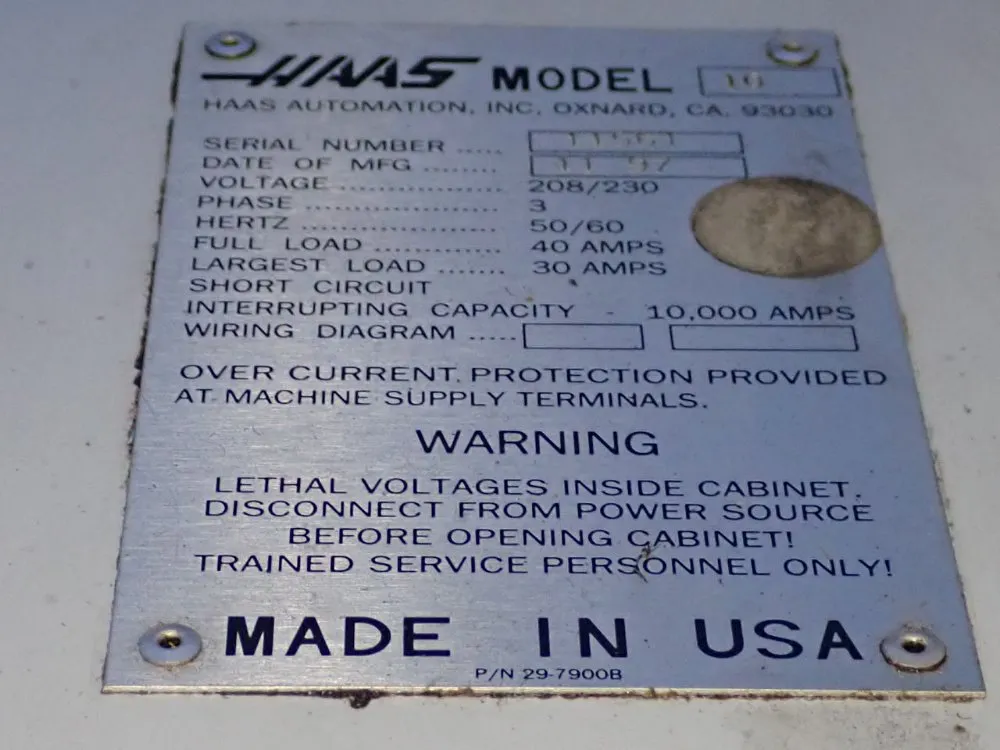 Haas 28" X 120" Cnc Vmc - Vf10