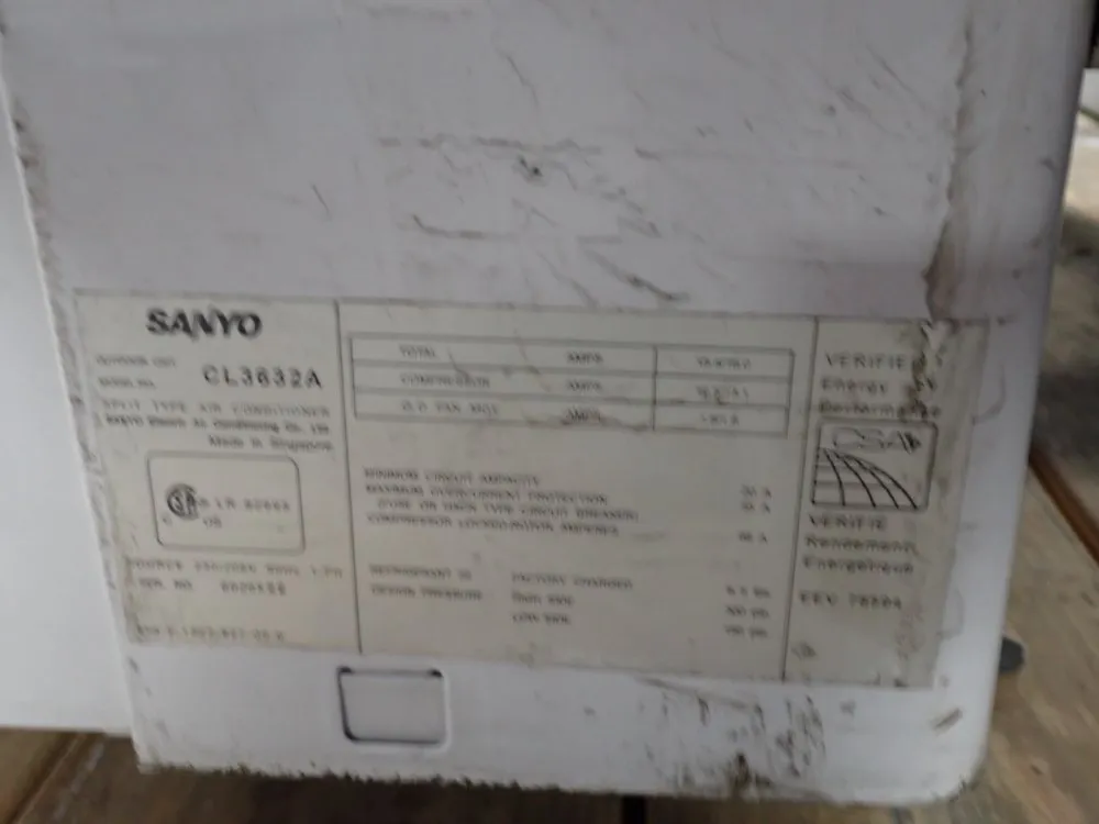 Sanyo 15.4/16.0 A Air Conditioner - Cl3632a