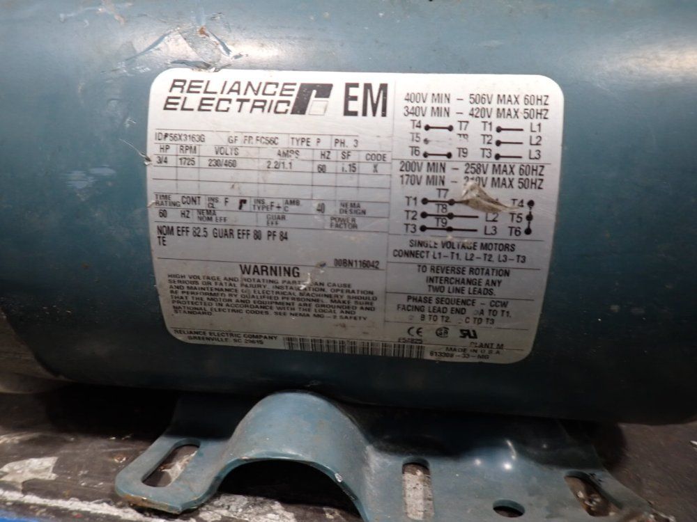 Reliance Electric 3/4hp Mixer - D-075ve