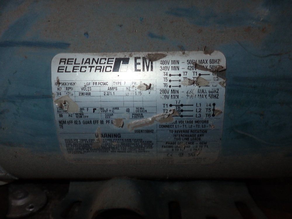 Reliance Electric 3/4hp Mixer - D-075vf