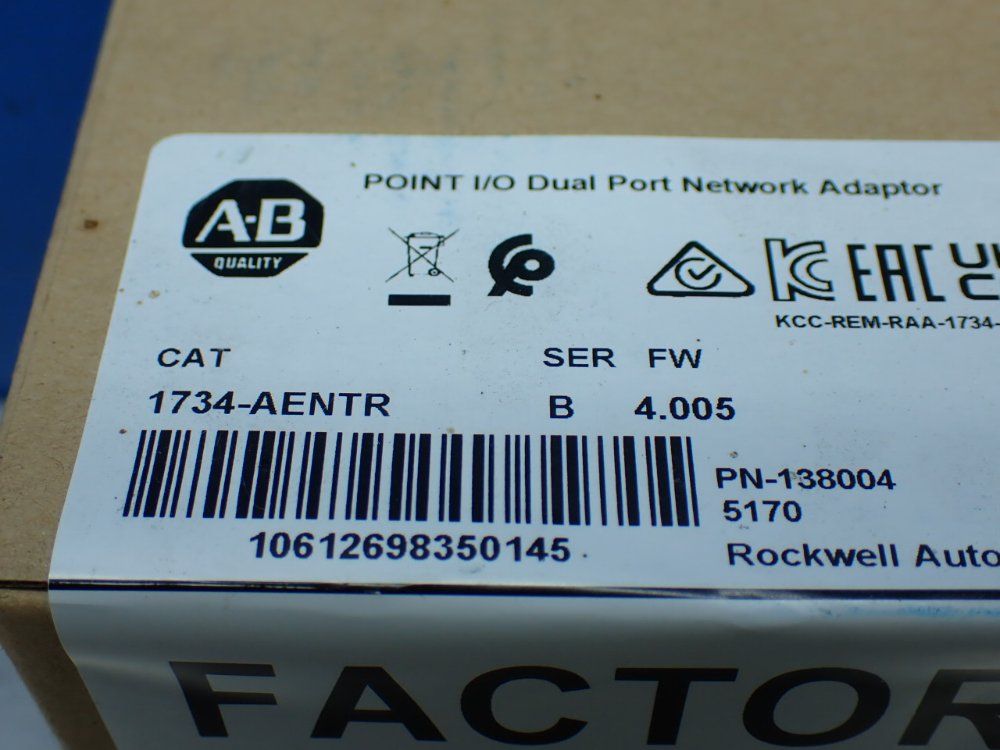 Allen-bradley Point I/o Dual Port Network Adapter - 1734-aentr