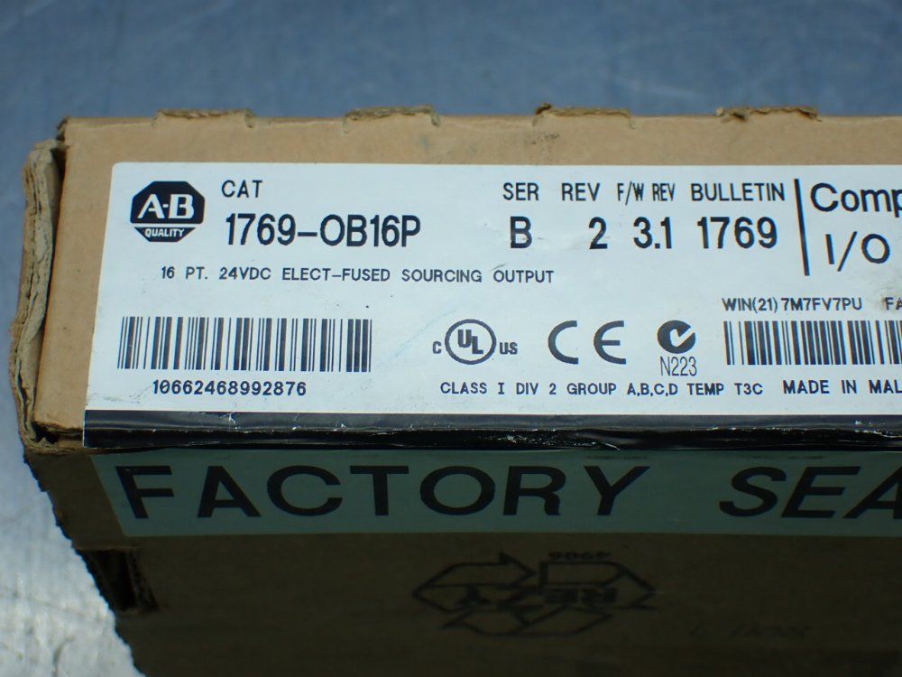 Allen-bradley 16pt 24vdc Elect-fused Sourcing Output - 1769-ob16p