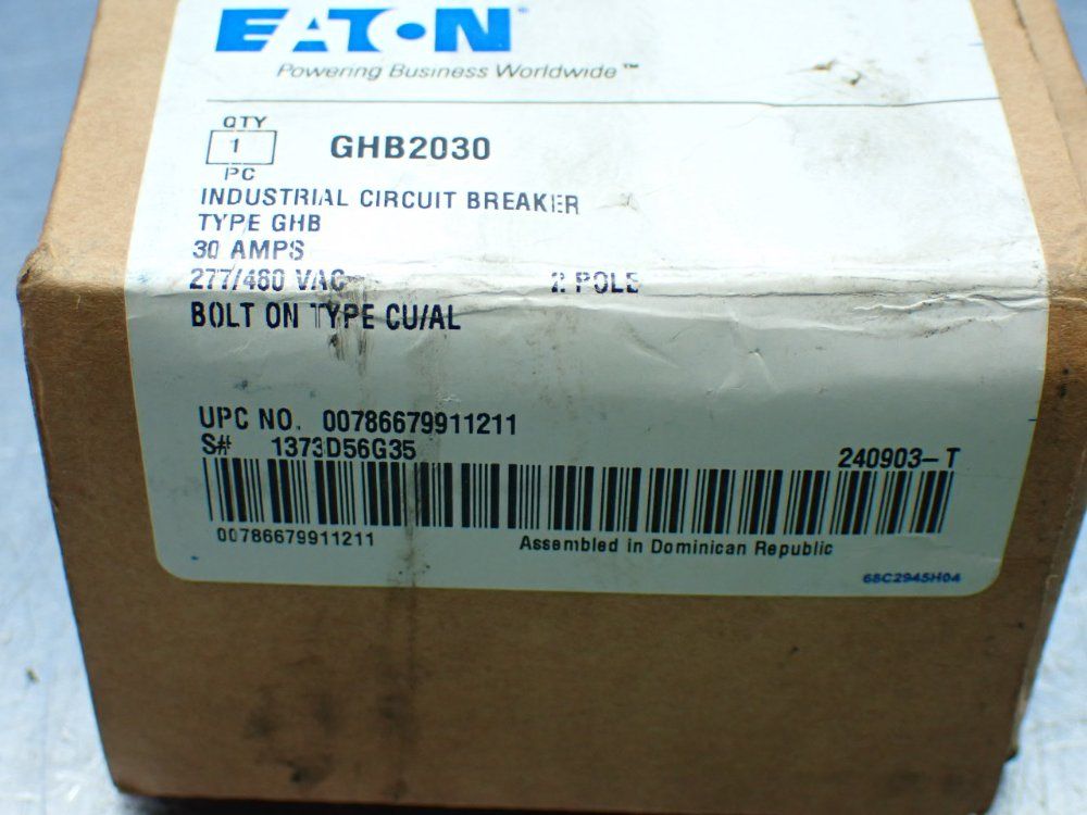 Eaton Industrial Circuit Breaker. - Ghb2030