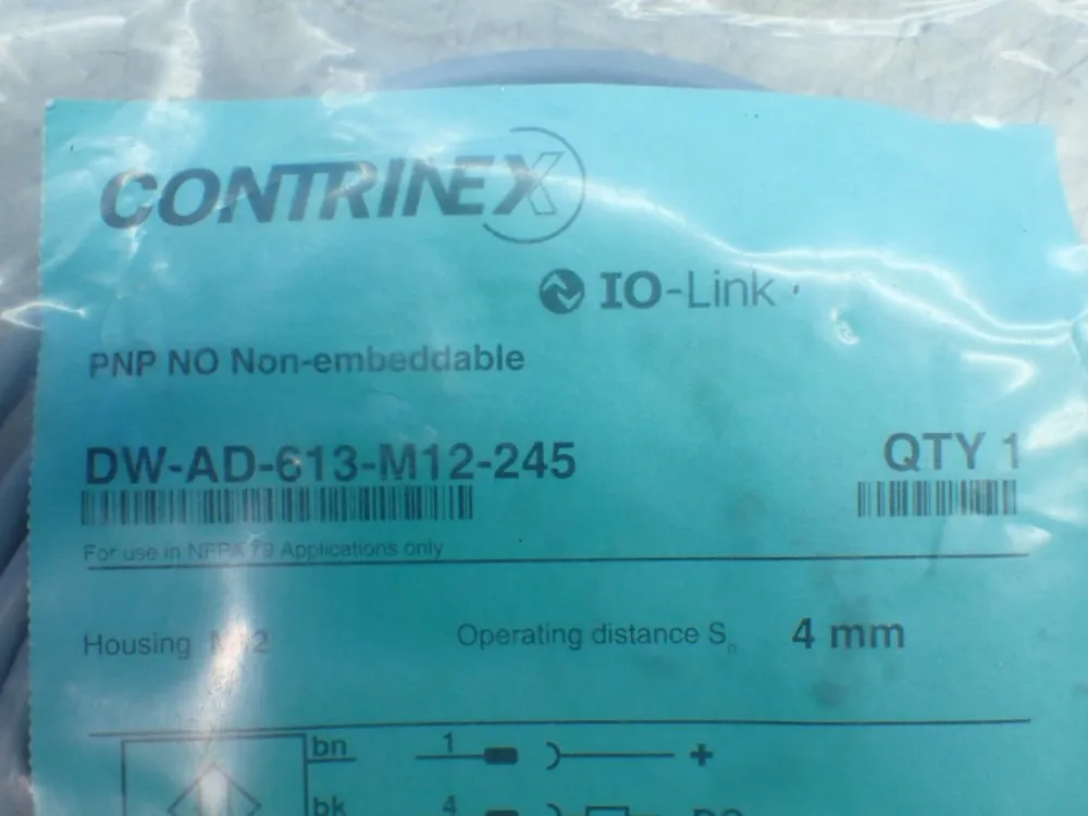 Contrinex 4mm Inductive Proximity Switch - Dw-ad-613-m12-245