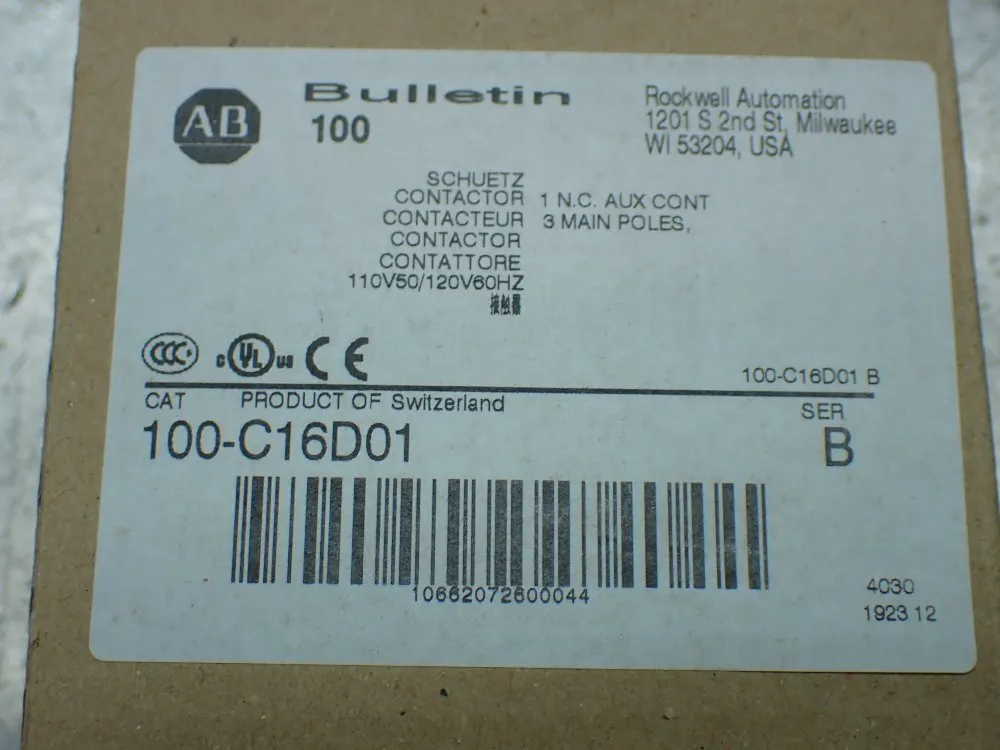 Allen-bradley 3-phase Contactor. - 100-c16d01