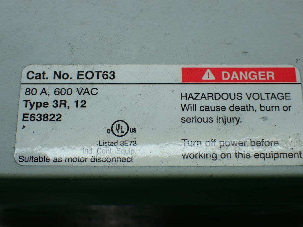 Abb Enclosed Disconnect Switch - Eot63